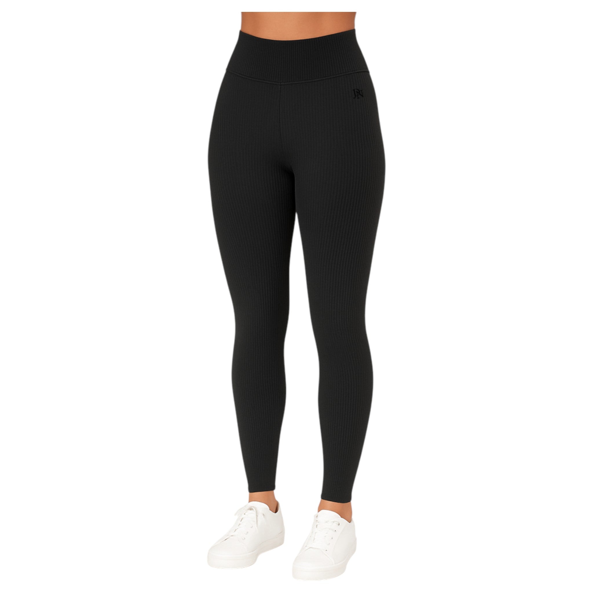 Ladies black JDN ribbed fleece inner leggings – warm thermal winter leggings for women